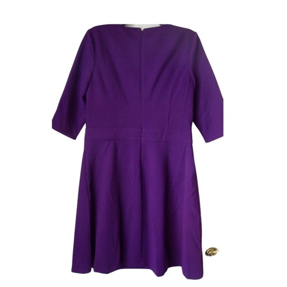 NEW Chaps Women's Textured Fit & Flare Dress Beetroot Size 10 - Picture 3 of 11